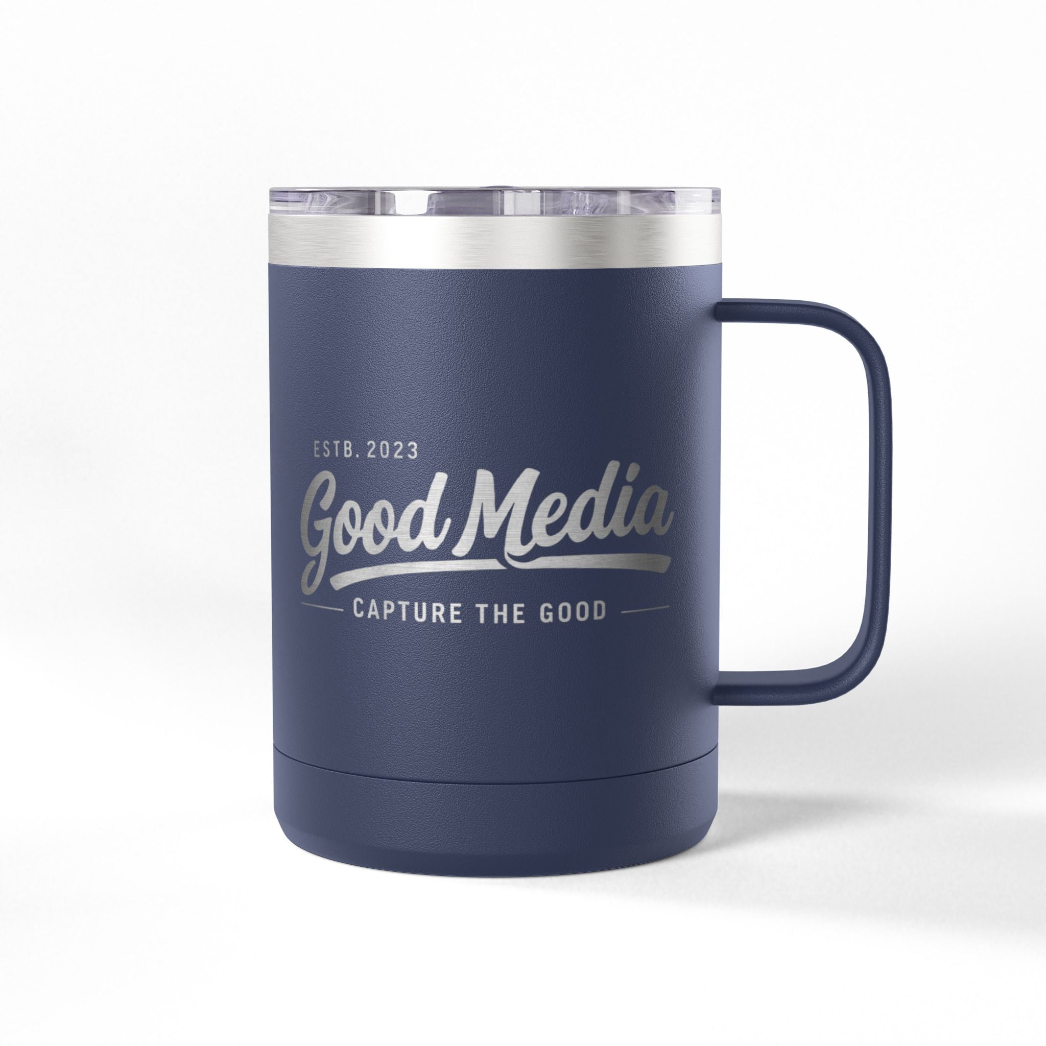 15oz Insulated Coffee Tumbler Mug — Vintage 'Good' Script Logo