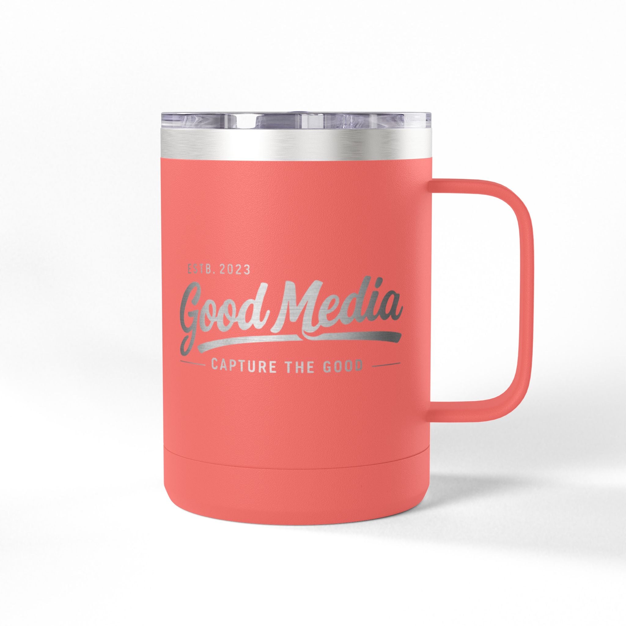 15oz Insulated Coffee Tumbler Mug — Vintage 'Good' Script Logo