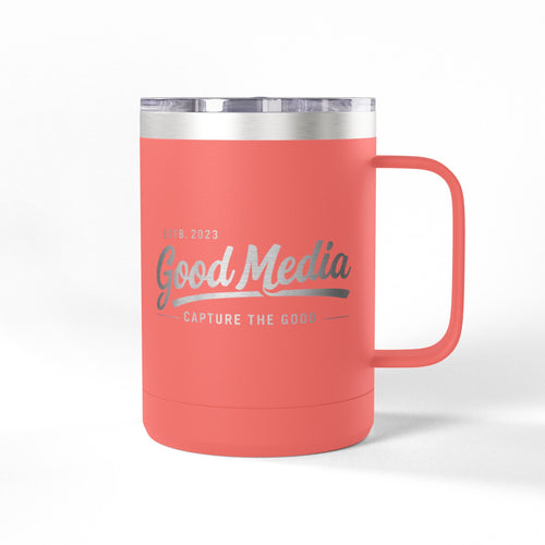 15oz Insulated Coffee Tumbler Mug — Vintage 'Good' Script Logo