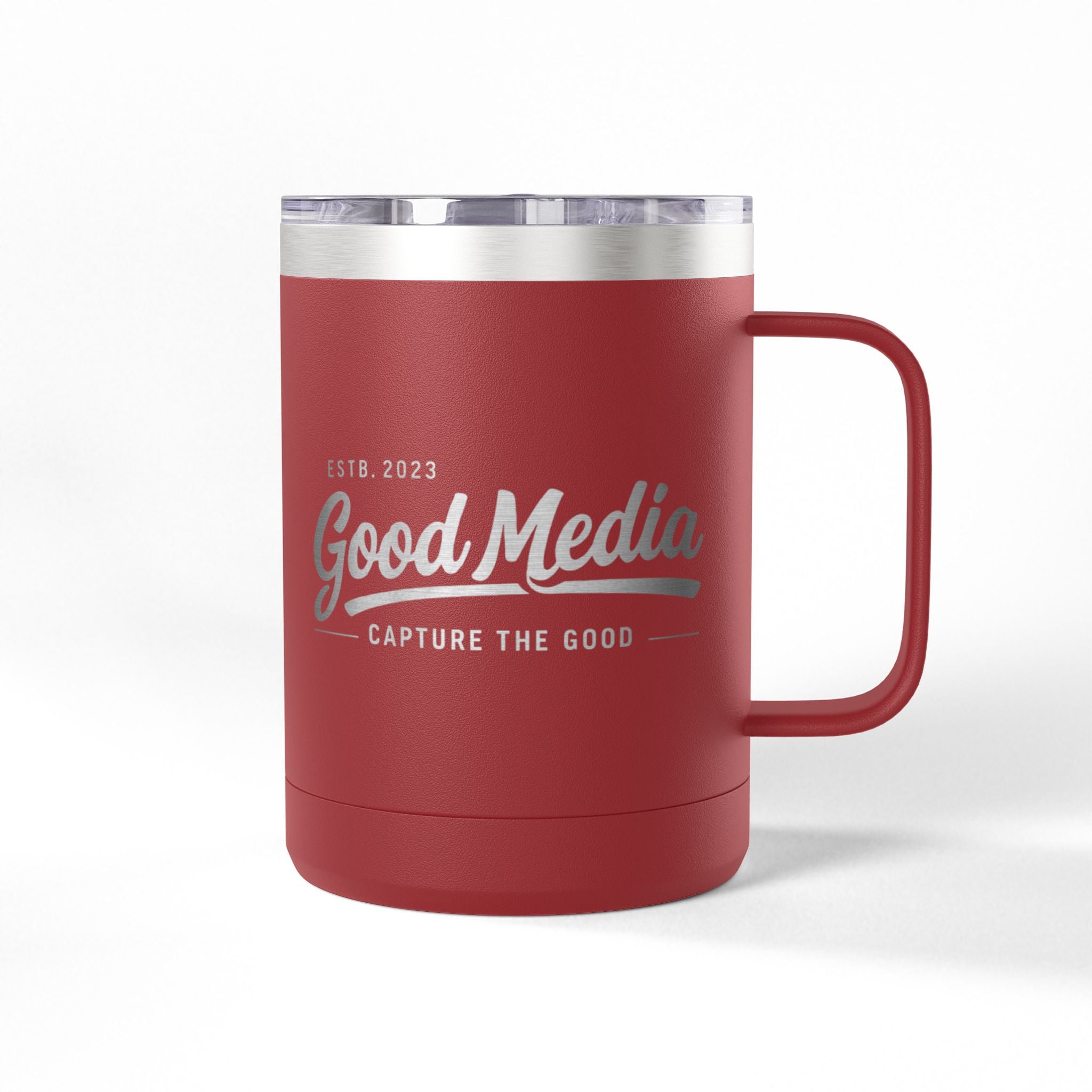15oz Insulated Coffee Tumbler Mug — Vintage 'Good' Script Logo